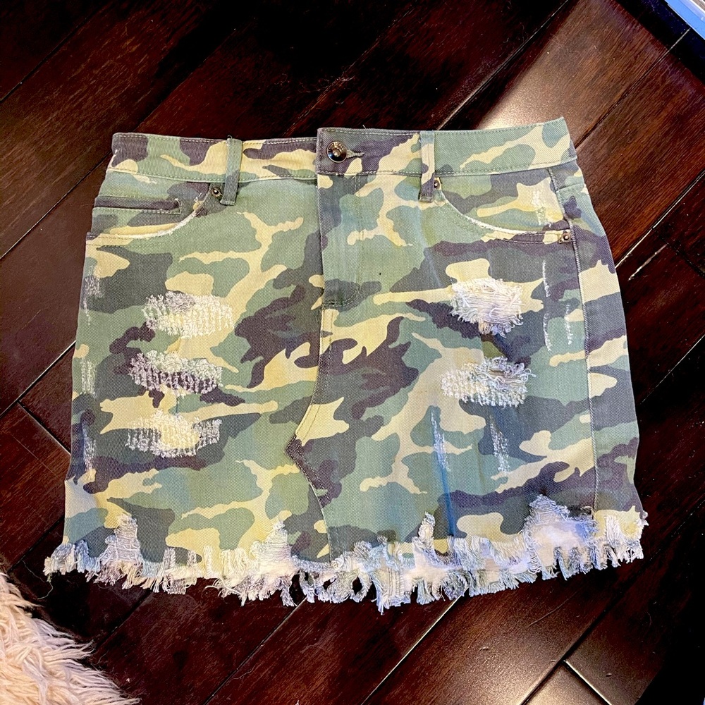 Camo Jean skirt
